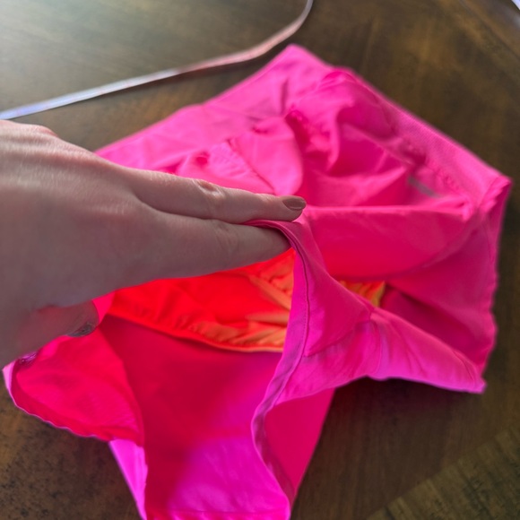 Reebok Women's Play Dry Hot Pink Athletic Shorts with Neon Yellow Underwear - Picture 5 of 7